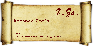 Kersner Zsolt névjegykártya